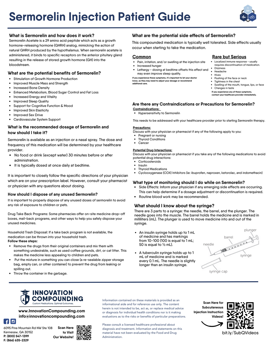 Patient Information Leaflet Pil Sermorelin Subcutaneous Injection