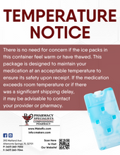 Load image into Gallery viewer, Postcard - Temperature/Cold Pack Notice (All Pharmacy Variations)