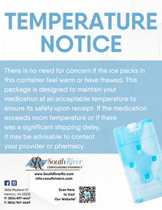 Postcard - Temperature/Cold Pack Notice (All Pharmacy Variations)