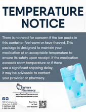 Load image into Gallery viewer, Postcard - Temperature/Cold Pack Notice (All Pharmacy Variations)