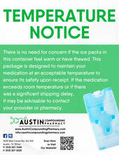 Load image into Gallery viewer, Postcard - Temperature/Cold Pack Notice (All Pharmacy Variations)