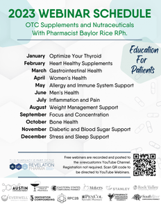 2023 Webinar Schedule (OTC Supplements with Pharmacist Baylor Rice)