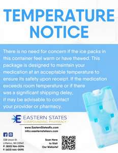 Postcard - Temperature/Cold Pack Notice (All Pharmacy Variations)