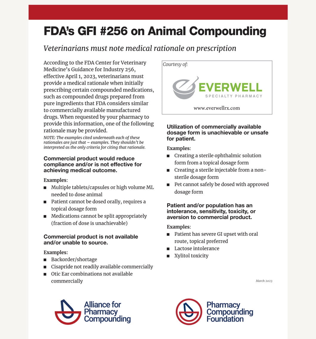 Prescriber Brief GFI 256 Animal Health Everwell