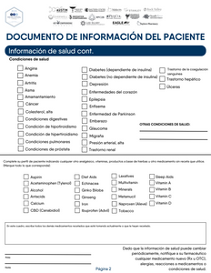 Provider Handout - Patient Information Form - Spanish + Translation Sheet (All Pharmacies)