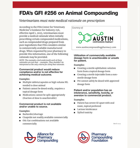 Prescriber Brief -GFI 256 Animal Compounding Austin