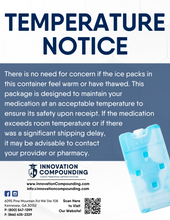 Load image into Gallery viewer, Postcard - Temperature/Cold Pack Notice (All Pharmacy Variations)