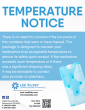 Load image into Gallery viewer, Postcard - Temperature/Cold Pack Notice (All Pharmacy Variations)