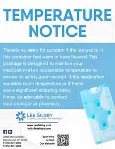 Postcard - Temperature/Cold Pack Notice (All Pharmacy Variations)