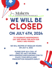 Load image into Gallery viewer, Flyer - Fourth of July Holiday Hours (All Pharmacy Variations)