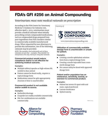 Prescriber Brief- GFI 256 on Animal Compounding - Innovation