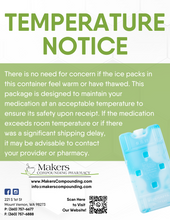 Load image into Gallery viewer, Postcard - Temperature/Cold Pack Notice (All Pharmacy Variations)