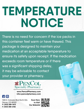 Load image into Gallery viewer, Postcard - Temperature/Cold Pack Notice (All Pharmacy Variations)