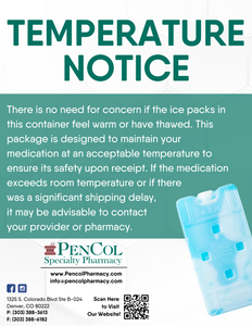 Postcard - Temperature/Cold Pack Notice (All Pharmacy Variations)