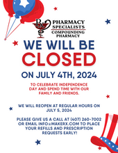 Load image into Gallery viewer, Flyer - Fourth of July Holiday Hours (All Pharmacy Variations)