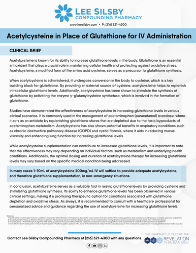 Acetylcysteine in Place of Glutathione for IV Administration - Lee Silsby