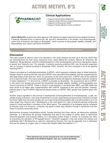 Active Methyl B's 180ct Handout (Pharmacist Formulations)