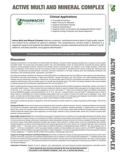 Active Multi and Mineral Complex 120ct Handout (Pharmacist Formulations)