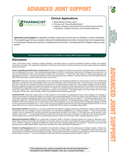 Advanced Joint Support Handout (Pharmacist Formulations)