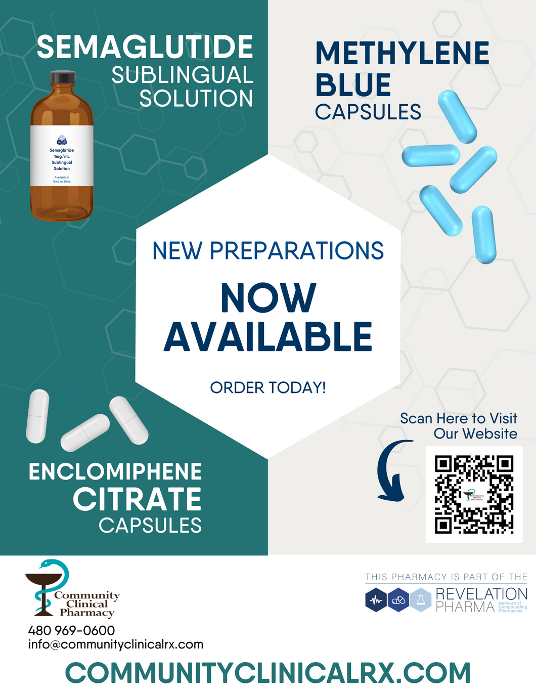 Flyer - Three New Formulations (Methylene Blue, Sublingual Semaglutide, Enclomiphene) (Community Clinical)