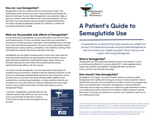 Patient Guide for Semaglutide - Community Clinical