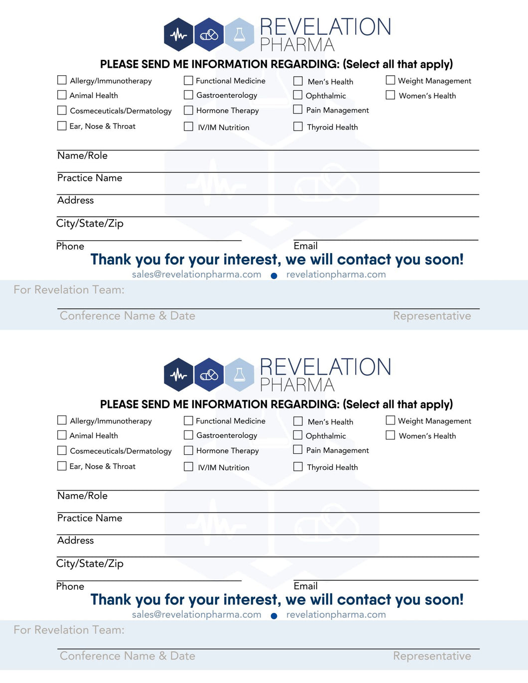 Revelation Contact Conference Card