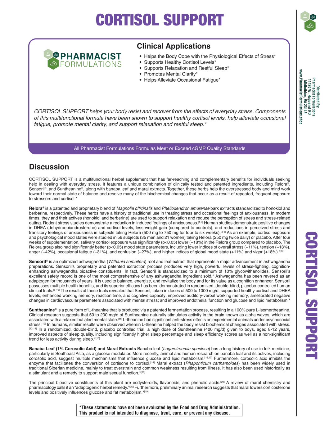 Cortisol Support 120ct Handout (Pharmacist Formulations)