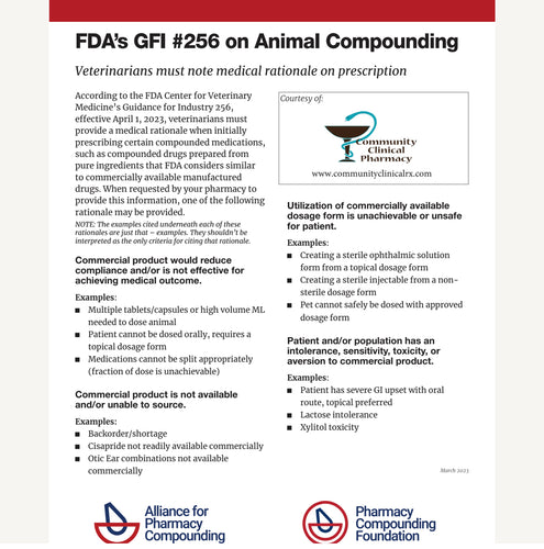 Prescriber Brief -GFI 256 Animal Compounding Community Clinical