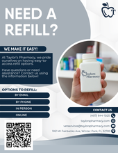 Load image into Gallery viewer, Flyer - Refill Information in Spanish and English (All Pharmacy Variations)