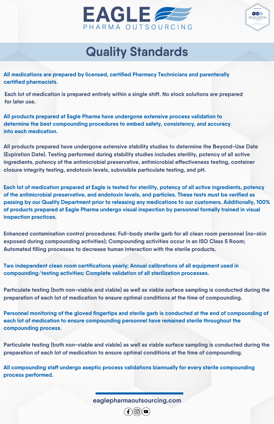 Flyer - Eagle Pharma Outsourcing Standards (Eagle)