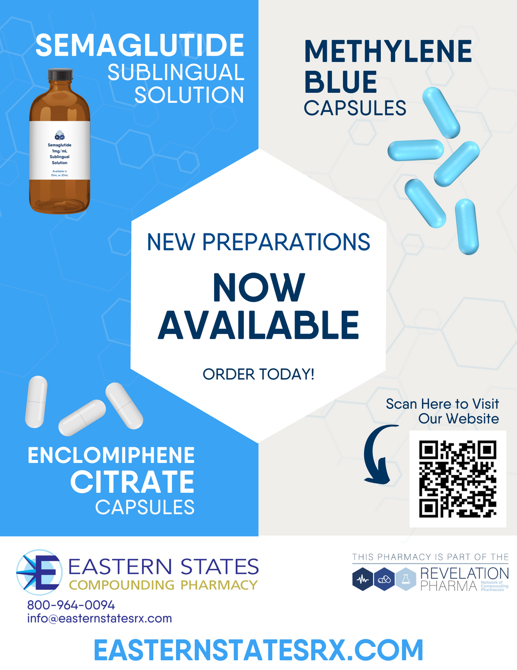 Flyer - Three New Formulations (Methylene Blue, Sublingual Semaglutide, Enclomiphene) (Eastern States)