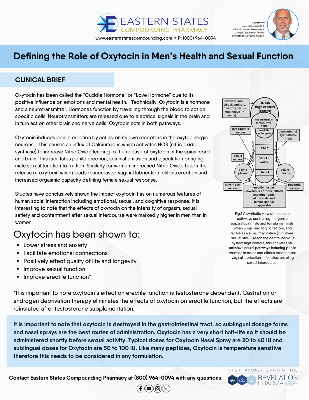 Defining the Role of Oxytocin in Men’s Health and Sexual Function (Eastern States)