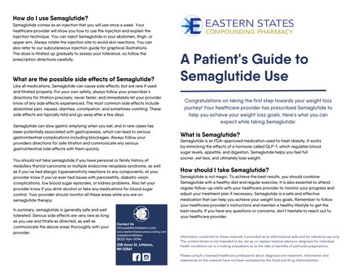 Patient Guide for Semaglutide - Eastern States