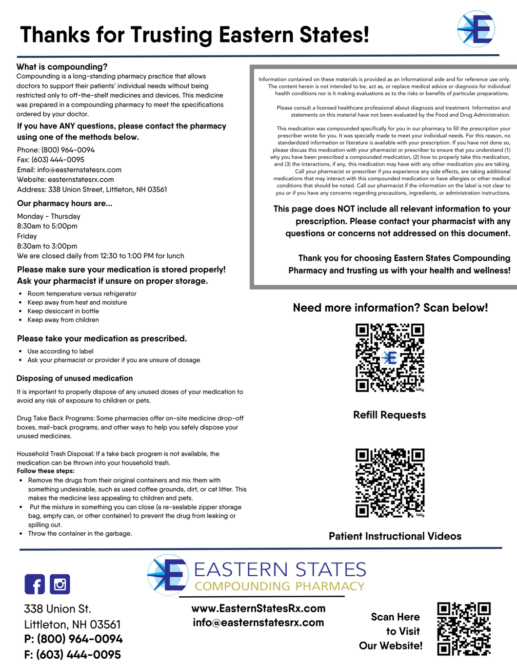 Patient Information Leaflet (PIL) - Default PIL for Pharmetika Printing (All Pharmacy Variations)