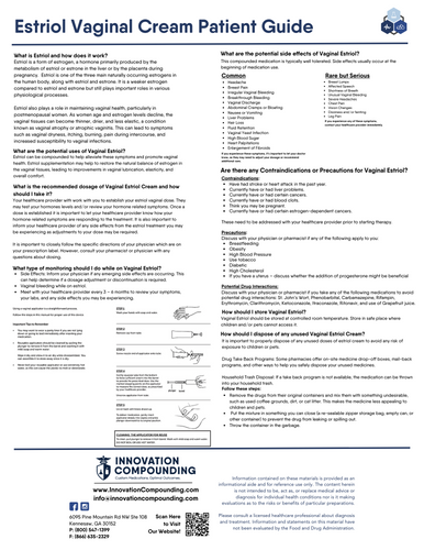 Patient Information Leaflet (PIL) - Estriol Vaginal Cream (Innovation)