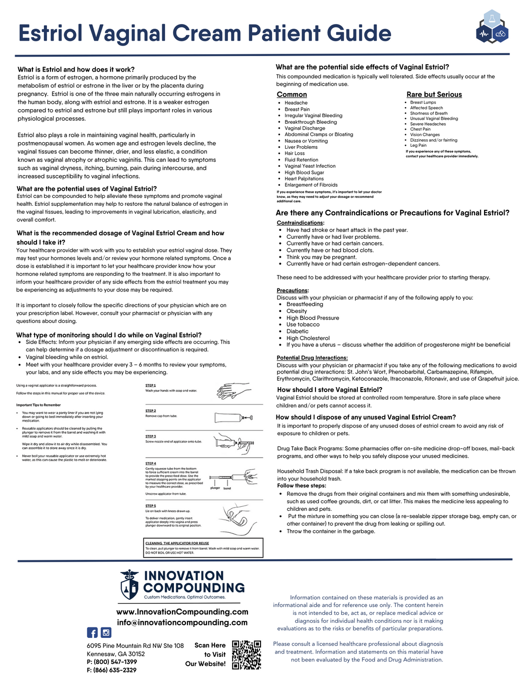 Patient Information Leaflet (PIL) - Estriol Vaginal Cream (Innovation)