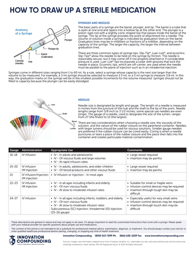 How to Draw Up a Sterile Medication (Innovation)