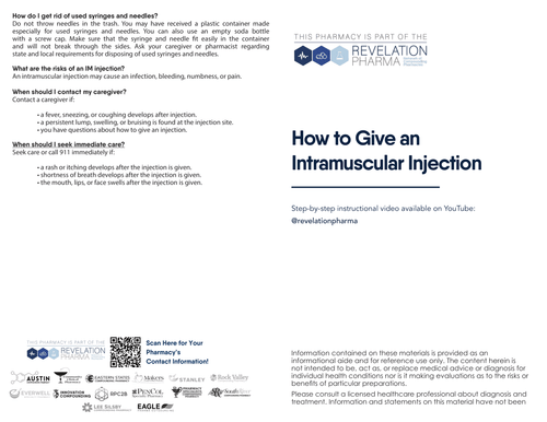 Patient Information Leaflet (PIL) - How to Give an Intramuscular Injection (All Pharmacies)