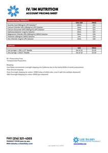 Lee Silsby - IV Nutrition Account Pricing (California Only)