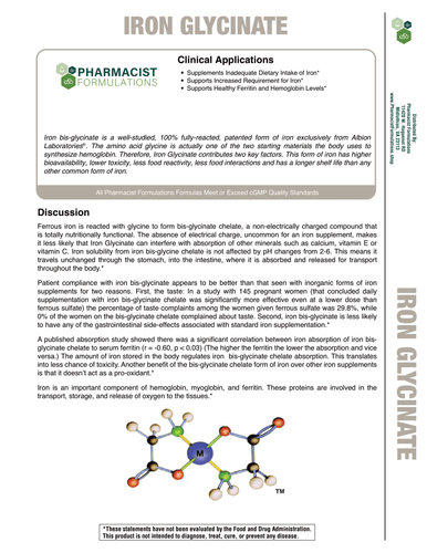 Iron Glycinate 120ct Handout (Pharmacist Formulations)