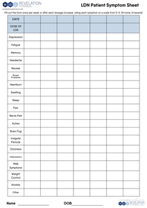 Handout - LDN Patient Symptom Sheet (All Pharmacies)