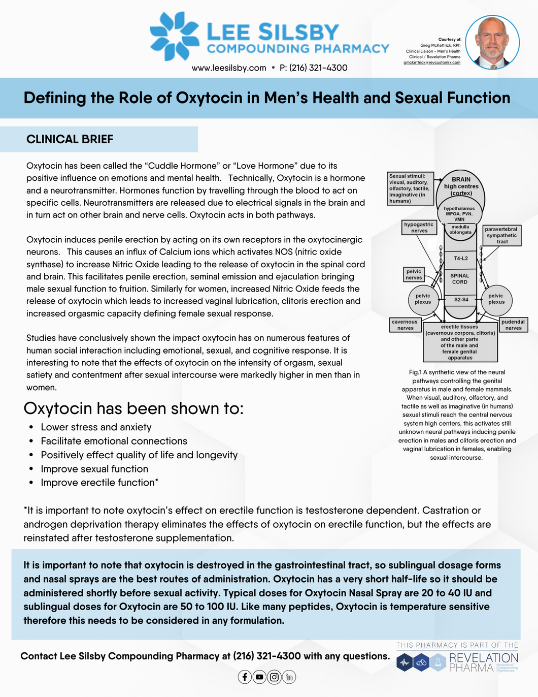 Defining the Role of Oxytocin in Men’s Health and Sexual Function (Lee Silsby)