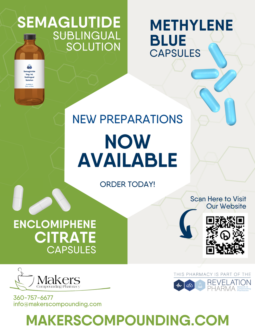 Flyer - Three New Formulations (Methylene Blue, Sublingual Semaglutide, Enclomiphene) (Makers)