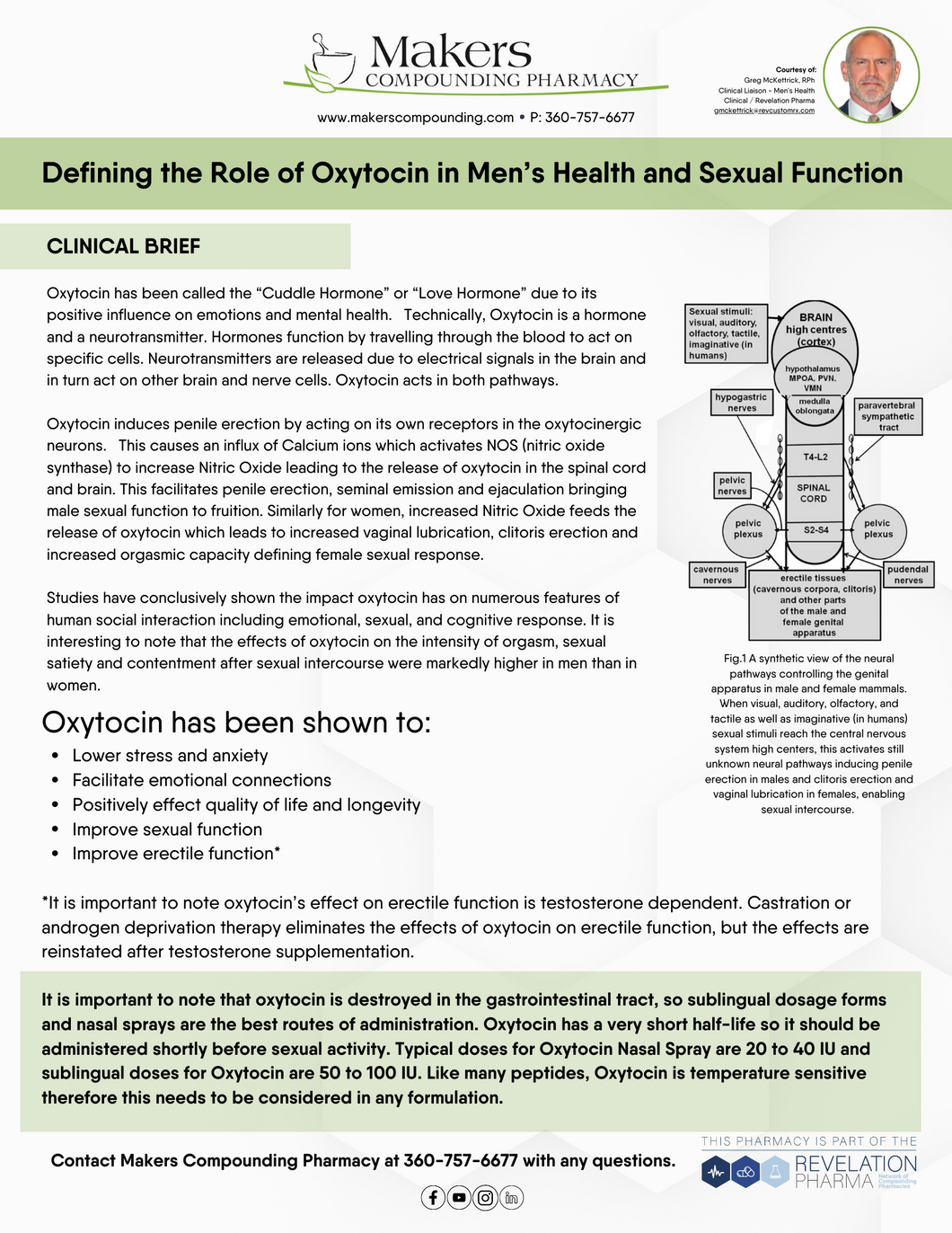 Defining the Role of Oxytocin in Men’s Health and Sexual Function (Makers)