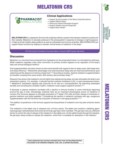 Melatonin CR5 Handout (Pharmacist Formulations)