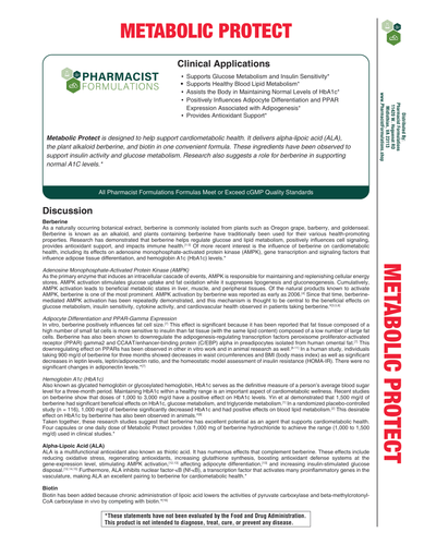 Metabolic Protect Handout (Pharmacist Formulations)