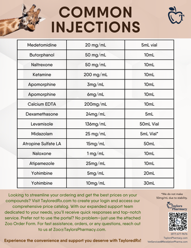 Flyer - Common Injections + Common Meds (Taylor's)