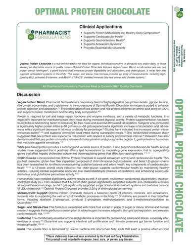 Optimal Protein Chocolate Handout (Pharmacist Formulations)