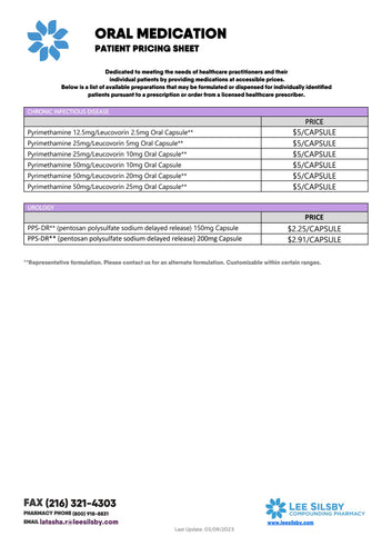 Oral Medication Patient Pricing (Lee Silsby)