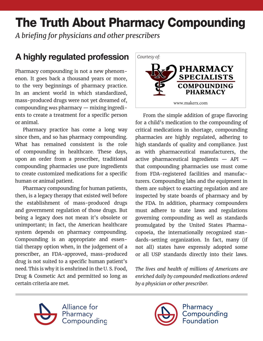 Regulatory Framework - Pharmacy Specialists